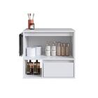 Gabinete De Banheiro Suspenso Branco 60cm Com Toalheiro 1 Por