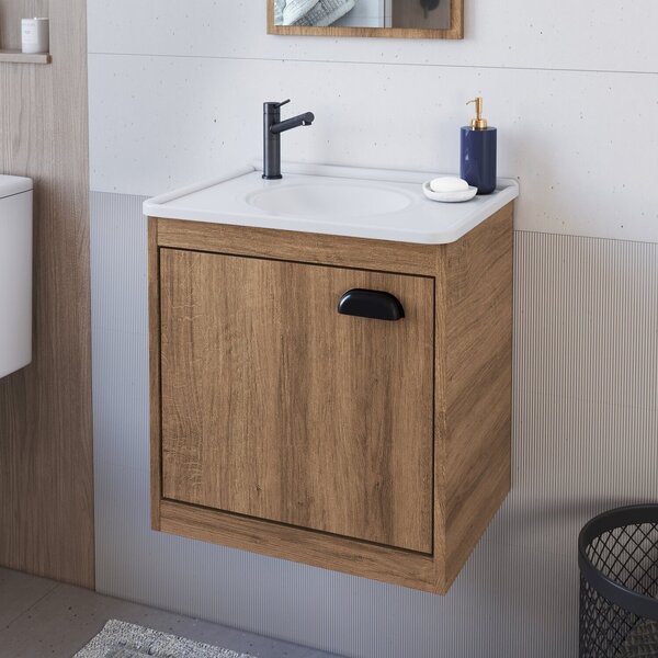 Gabinete De Banheiro Suspenso Colorado 44cm Com Pia Embutida