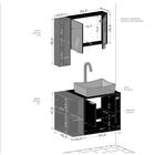 Gabinete De Banheiro Suspenso Com Cuba E Espelheira 70cm Mult