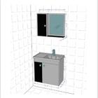 Gabinete De Banheiro Suspenso Com Cuba E Espelheira Multimóve