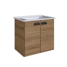 Gabinete De Banheiro Suspenso Dallas Com 2 Portas E Pia Embut