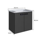 Gabinete De Banheiro Suspenso Dallas Com 2 Portas E Pia Embut