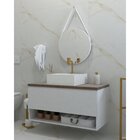 Gabinete De Banheiro Sydney 100cm  Branco/jequitibá