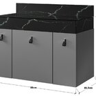 Gabinete De Banheiro Toucador Nicole 80 Tampo Cinza