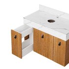 Gabinete De Banheiro Toucador Nicole 80 Tampo Freijó