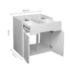 Gabinete De Banheiro Treviso Iii 2 Pt 2 Gv Branco E Preto 86