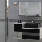 Gabinete De Banheiro Tróia Preto C/ Espelheira E Cuba Preta