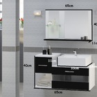 Gabinete De Banheiro Tróia Preto Completo