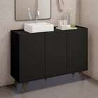 Gabinete De Banheito Atlanta 3 Pt Preto