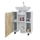 Gabinete De Coluna 01 Porta Sara Yescasa Branco Chess/carvalho