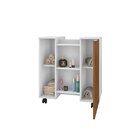 Gabinete De Coluna 1 Porta Pequin  Branco/naturalle