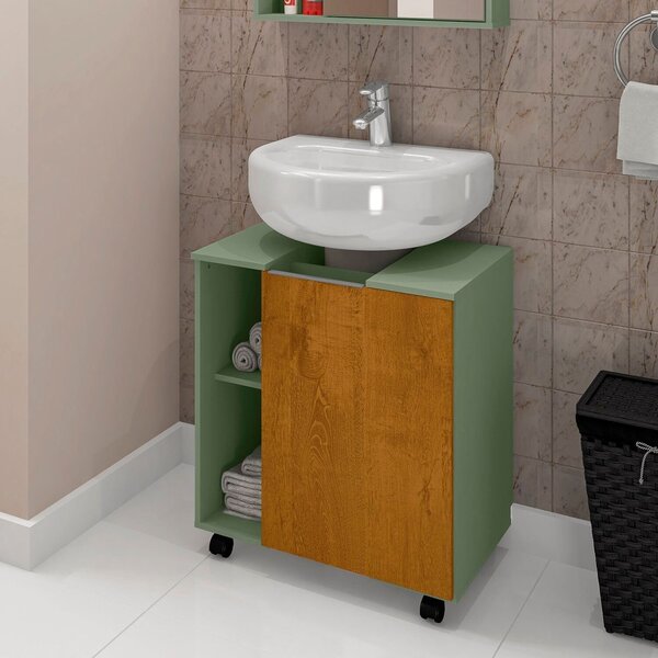 Gabinete De Coluna 1 Porta Pequin Pistache/naturalle