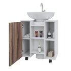 Gabinete De Coluna 1 Porta Sara Yescasa Branco Chess/nogal