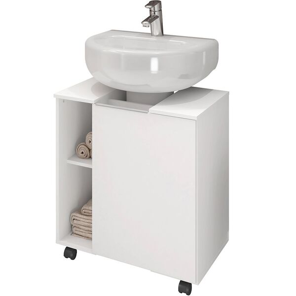 Gabinete De Coluna Para Banheiro 01 Porta Com Rodízios Pequin