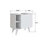 Gabinete De Coluna Para Banheiro 1 Porta 2 Nichos Slim Branco