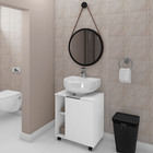 Gabinete De Coluna Para Banheiro Pequin Branco B02 Com Espelh