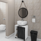 Gabinete De Coluna Para Banheiro Pequin Branco Nero B02 Com E