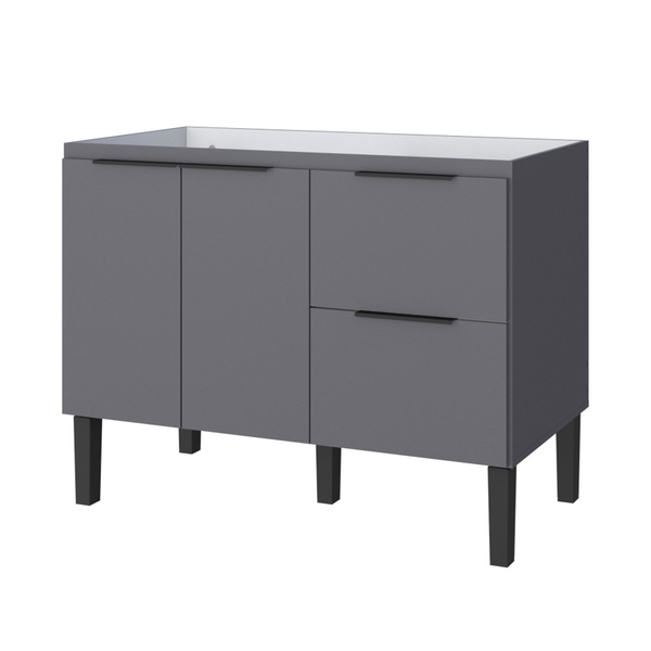 Gabinete de Cozinha 2 Portas de Abrir 2 Gavetas 1,20mx85cmx51cm MDP Cinza Cisne Cozimax