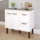 Gabinete De Cozinha 114cm Armário 100% Mdf 2 Porta 2 Gavetas