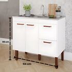 Gabinete De Cozinha 114cm Armário 100% Mdf 2 Porta 2 Gavetas