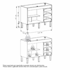Gabinete de Cozinha 2 Portas 3 Gavetas 114x87x50,5cm Madeira Nude Ibis Cozimax