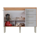 Gabinete de Cozinha 2 Portas 3 Gavetas 114x87x50,5cm Madeira Nude Ibis Cozimax