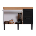 Gabinete de Cozinha 2 Portas 2 Gavetas 114x87x50,5cm Madeira Preto Sabiá Cozimax