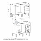 Gabinete de Cozinha 2 Portas 2 Gavetas 114x87x50,5cm Madeira Preto Sabiá Cozimax