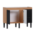 Gabinete de Cozinha 2 Portas 2 Gavetas 114x87x50,5cm Madeira Preto Sabiá Cozimax