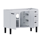Gabinete de Cozinha 2 Portas 3 Gavetas 117x85x48cm Aço Branco Atenas Cozimax