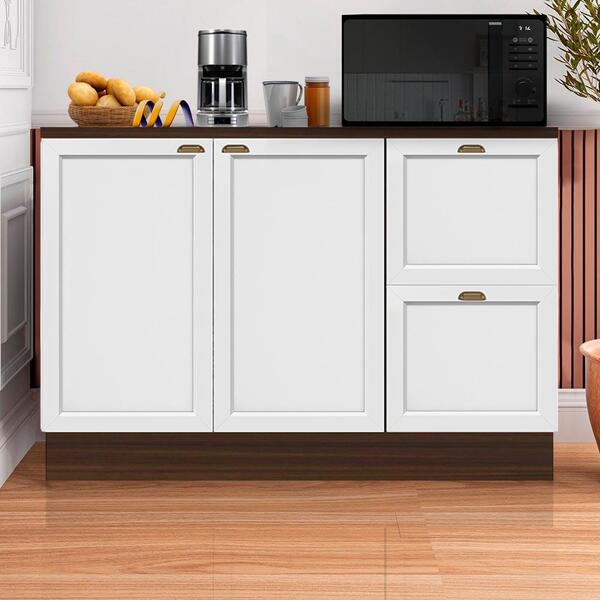 Gabinete De Cozinha 120 Cm 2 Portas 2 Gavetas Estilo American
