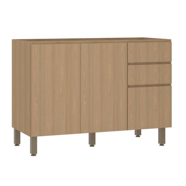 Gabinete de Cozinha 2 Portas 3 Gavetas 120x87x53cm Madeira Freijó Slim Luciane