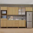 Gabinete de Cozinha 2 Portas 3 Gavetas 120x87x53cm Madeira Freijó Slim Luciane