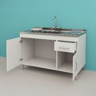 Gabinete De Cozinha 144cm 2 Gavetas E 3 Portas Balcão Pia Bra