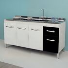 Gabinete De Cozinha 144cm 2 Gavetas E 3 Portas Balcão Pia Bra