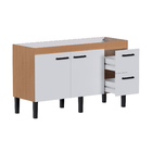 Gabinete de Cozinha 2 Portas 2 Gavetas 144x87x50,5cm Madeira Branco Sabiá Cozimax