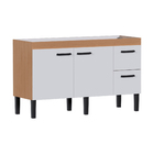 Gabinete de Cozinha 2 Portas 2 Gavetas 144x87x50,5cm Madeira Branco Sabiá Cozimax