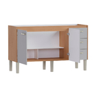 Gabinete de Cozinha 2 Portas 3 Gavetas 144x87x50,5cm Madeira Nude Ibis Cozimax