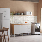 Gabinete de Cozinha 2 Portas 3 Gavetas 144x87x50,5cm Madeira Nude Ibis Cozimax