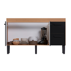 Gabinete de Cozinha 2 Portas 2 Gavetas 144x87x50,5cm Madeira Preto Sabiá Cozimax