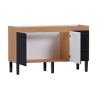 Gabinete de Cozinha 2 Portas 2 Gavetas 144x87x50,5cm Madeira Preto Sabiá Cozimax
