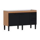 Gabinete de Cozinha 2 Portas 2 Gavetas 144x87x50,5cm Madeira Preto Sabiá Cozimax