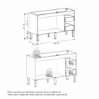 Gabinete de Cozinha 2 Portas 2 Gavetas 144x87x50,5cm Madeira Preto Sabiá Cozimax
