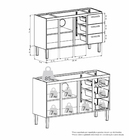 Gabinete de Cozinha 3 Portas 3 Gavetas 144x92x52cm Aço Branco Novo Venus Cozimax