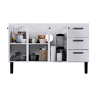 Gabinete de Cozinha 3 Portas 3 Gavetas 144x92x52cm Aço Branco Novo Venus Cozimax