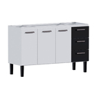 Gabinete de Cozinha 3 Portas 3 Gavetas 144x92x52cm Aço Branco Novo Venus Cozimax