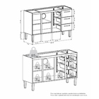 Gabinete de Cozinha 3 Portas 3 Gavetas 144x92x52cm Aço Branco Novo Venus Cozimax