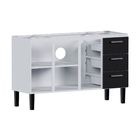Gabinete de Cozinha 3 Portas 3 Gavetas 144x92x52cm Aço Branco Novo Venus Cozimax