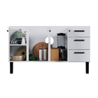 Gabinete de Cozinha 3 Portas 3 Gavetas 145x85x48cm Aço Branco Atenas Cozimax