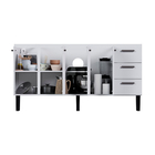 Gabinete de Cozinha 4 Portas 3 Gavetas 174x92x52cm Aço Branco Novo Venus Cozimax